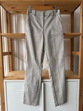 Light Beige Windowpane Plaid Trousers